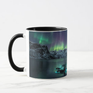 Aurora Orcas Arctic Night Wraparound Black Mug