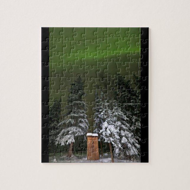 Aurora Over the Outhouse Jigsaw Puzzle (Vertical)