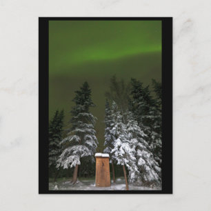 Aurora Over the Outhouse Postcard