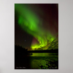 Aurora over the Salcha River Poster