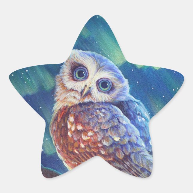 Aurora Owl Star Sticker (Front)