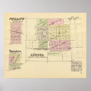 Aurora, Phillips, an Hampton, Nebraska Poster
