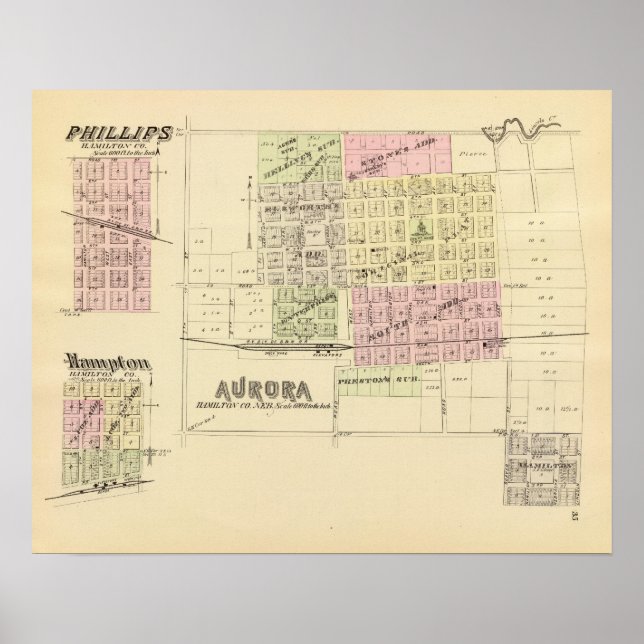 Aurora, Phillips, an Hampton, Nebraska Poster (Front)