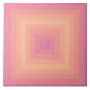 Aurora Pink Fuzzy Peach Squares Ceramic Tile