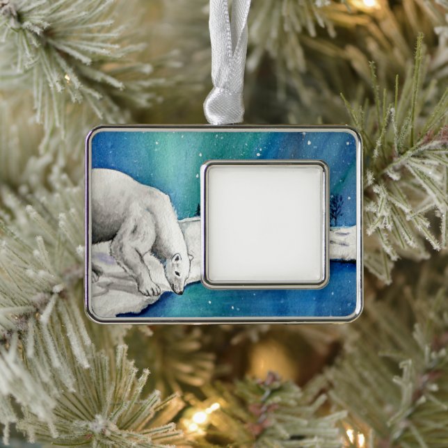 Aurora Polar Bear Framed Ornament (Tree)