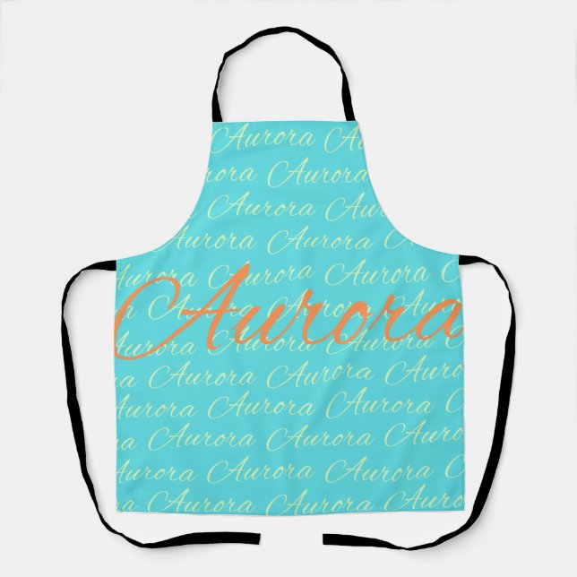 Aurora Repeating Name Pattern  Apron (Front)