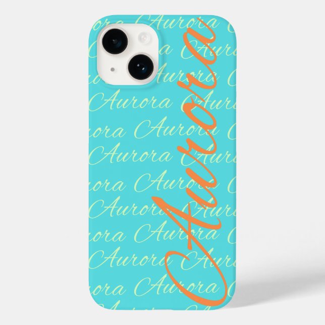 Aurora Repeating Name Pattern  Case-Mate iPhone Case (Back)