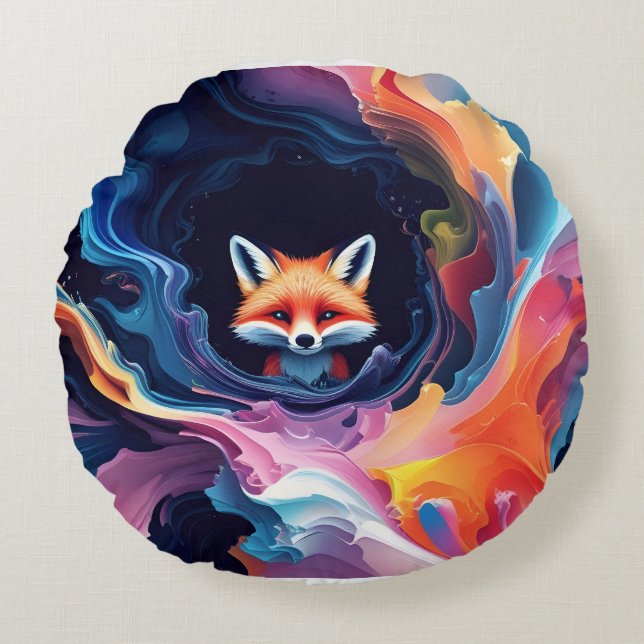 "Aurora’s Spirit" Round Cushion (Front)