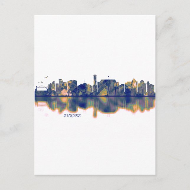 Aurora Skyline Holiday Postcard (Front)
