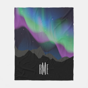 Aurora Starry Night Monogrammed Fleece Blanket