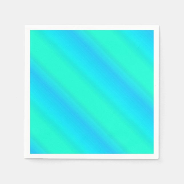 Aurora stripes - blue, aqua, turquoise napkin (Front)