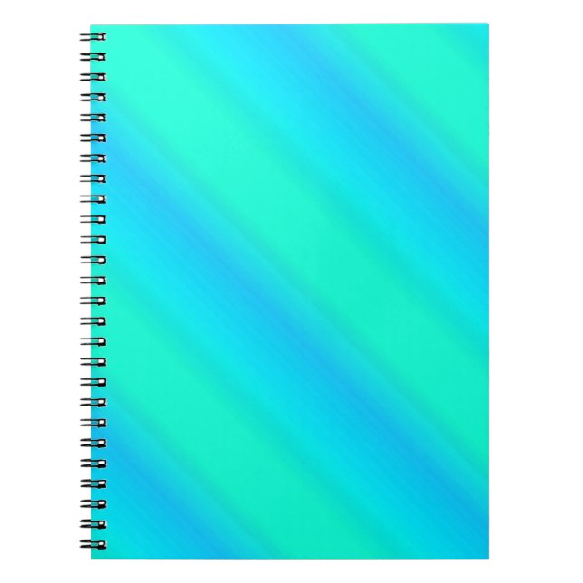 Aurora stripes - blue, aqua, turquoise notebook (Front)