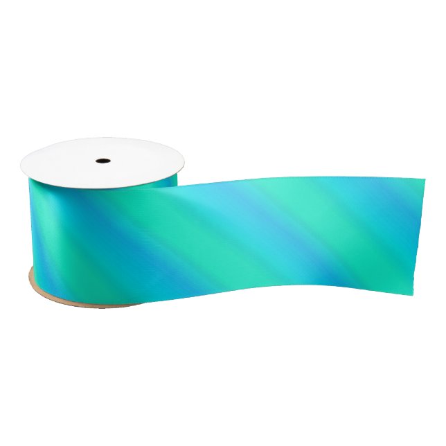 Aurora stripes - blue, aqua, turquoise satin ribbon (Spool)