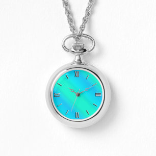 Aurora stripes - blue, aqua, turquoise watch