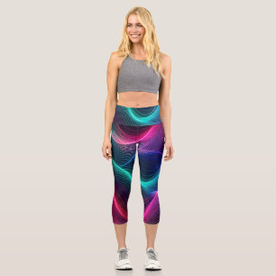Aurora Wave High-Waisted Capris