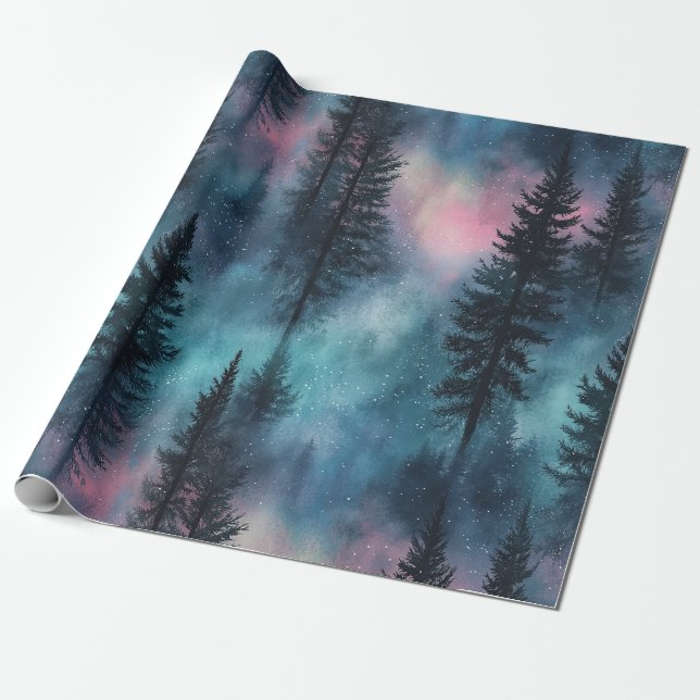 Aurora Wilderness Pattern Wrapping Paper (Unrolled)