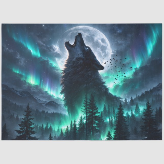 Aurora Wolf Tissue Paper (Front)