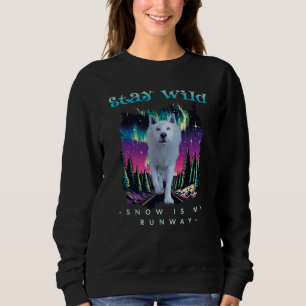 Aurora Wolfcore Stay Wild Quote Art Sweatshirt