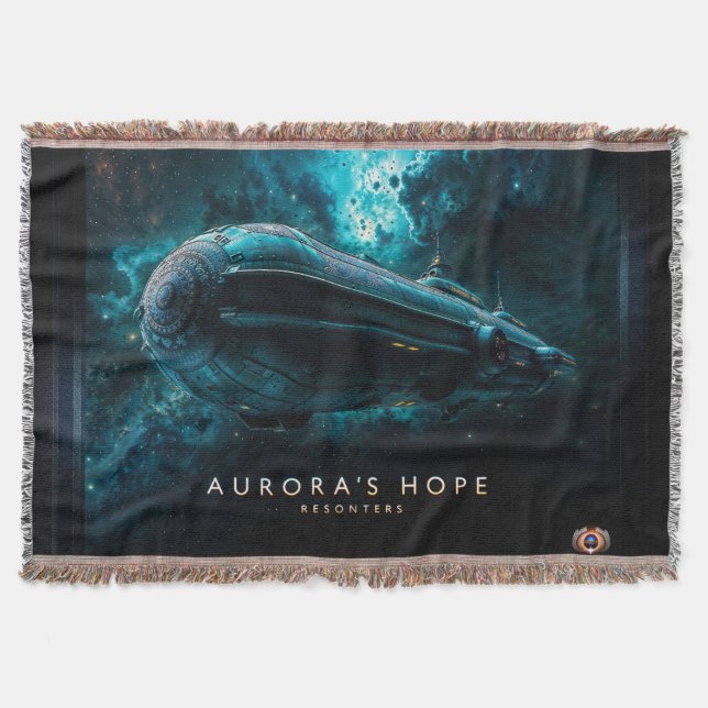Aurora's Hope, Cosmic Journey by Xzendor7 Throw Blanket (Front)