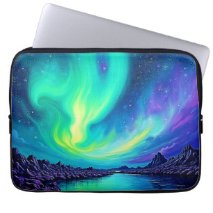 Aurora's Magical Night Sky Dance Design Laptop Sleeve