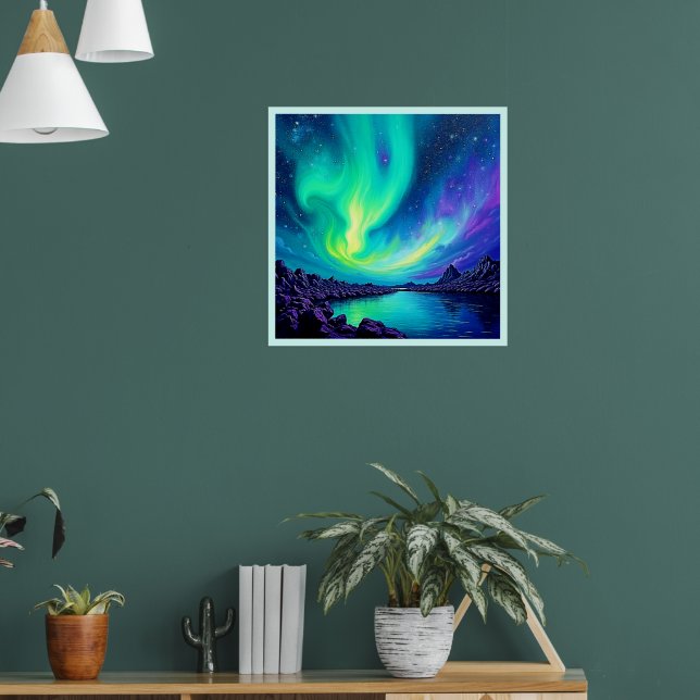 Aurora's Magical Night Sky Dance Design Poster (Living Room 1)