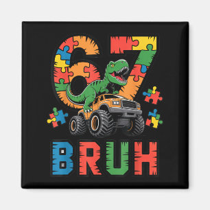 Ausim Six Seven Bruh Dino Autism Awreness 67 Meme Magnet