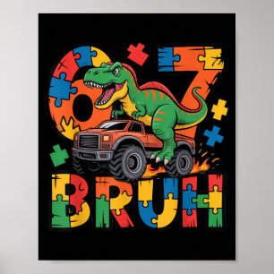 Ausim Six Seven Bruh Dino Autism Awreness 67 Meme Poster