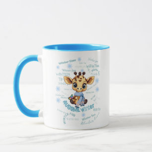 AUsome Winter Giraffe – Cute Autism Awareness Mug