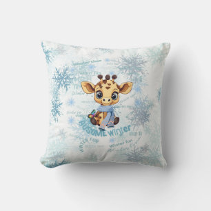 Ausome Winter – One of a Kind Snowflake Giraffe Cushion
