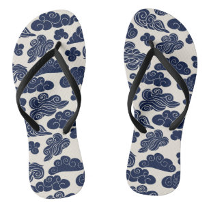Auspicious Clouds Traditional Chinese Pattern Flip Thongs
