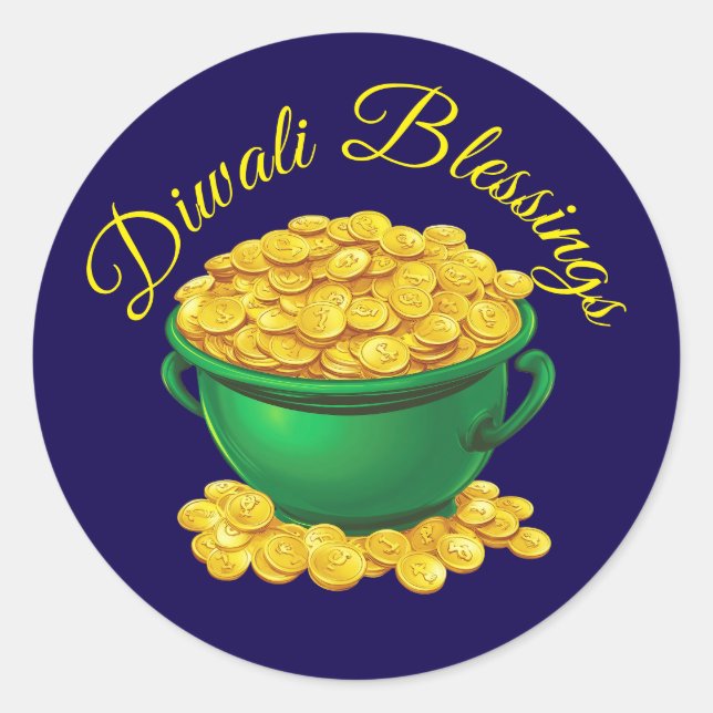 Auspicious Diwali Classic Round Sticker (Front)