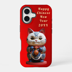 Auspicious Fortune Cat Happy Chinese New Year iPhone 16 Case