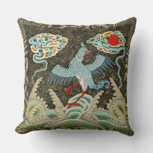 Auspicious Tide & Phoenix Rising Chinese Pattern Cushion
