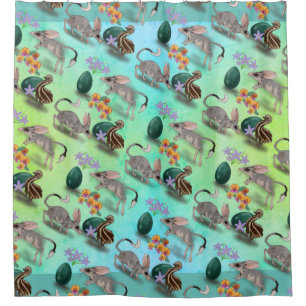 Ausralia Easter Bilby with Emu & Egg  Shower Curtain