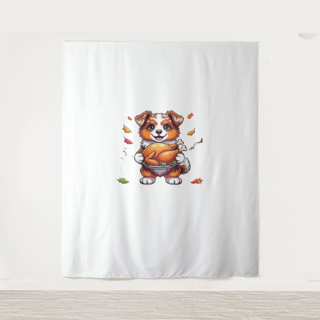 Aussie 178 Thanksgiving Oversized T-Shirt.png Tapestry (Front)