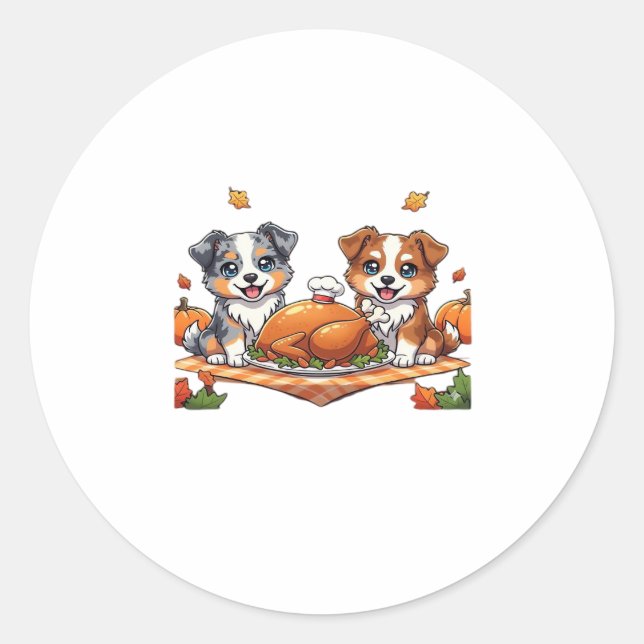 Aussie 184 Thanksgiving Oversized T-Shirt.png Classic Round Sticker (Front)