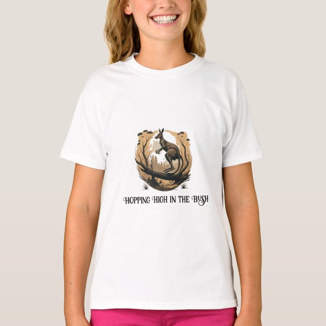 Aussie Adventure: Hopping High in the Bush T-Shirt (Front)