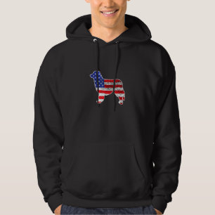 Aussie American Flag Patriotic Aussie Dog 4th Of J Hoodie