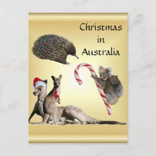 Aussie Animal Christmas Customisable Holiday Postcard