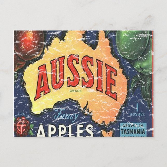Aussie Apples- distressed Postcard (Front)