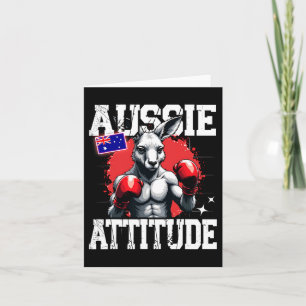 Aussie Attitude Funny Kangaroo Boxing Australia Bo Card