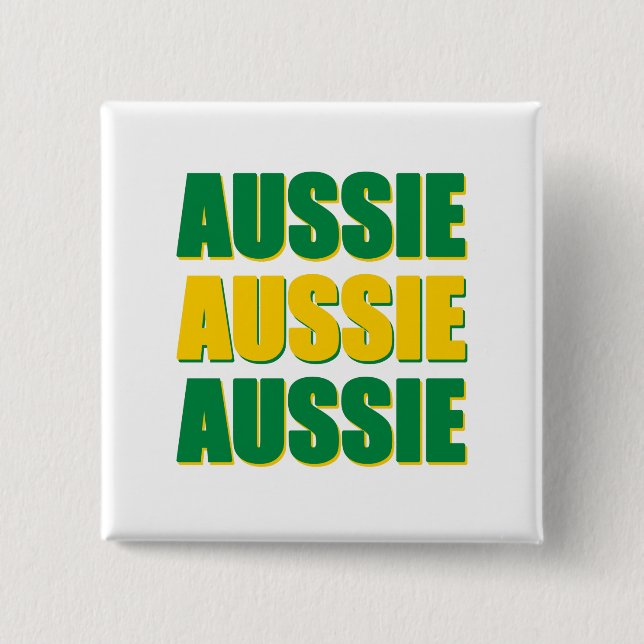 Aussie Aussie 15 Cm Square Badge (Front)
