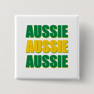 Aussie Aussie Aussie 15 Cm Square Badge