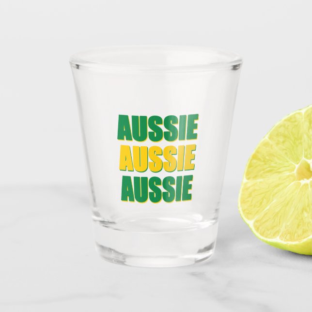 Aussie Aussie Aussie Shot Glass (Front)