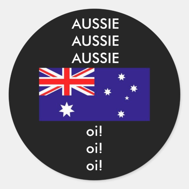 Aussie Aussie Aussie Sport Chant Classic Round Sticker (Front)