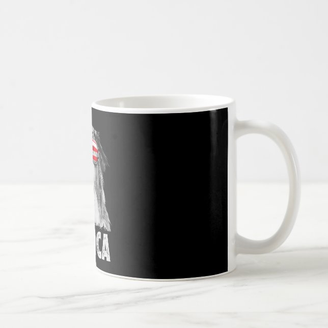 Aussie australian shepherd 4th of july merica coffee mug (Right)