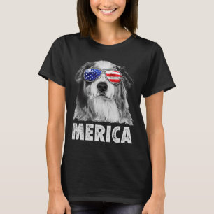 Aussie australian shepherd 4th of july merica T-Shirt