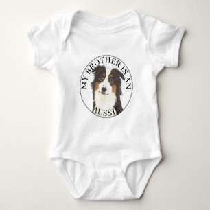 Aussie Australian Shepherd Big Brother Baby Bodysuit