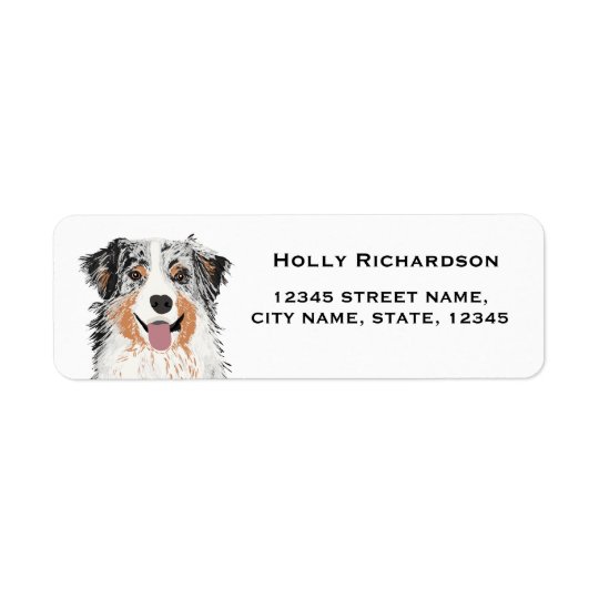 aussie australian shepherd blue merle return label return address label