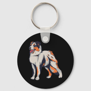 Aussie - Australian Shepherd Dog Key Ring